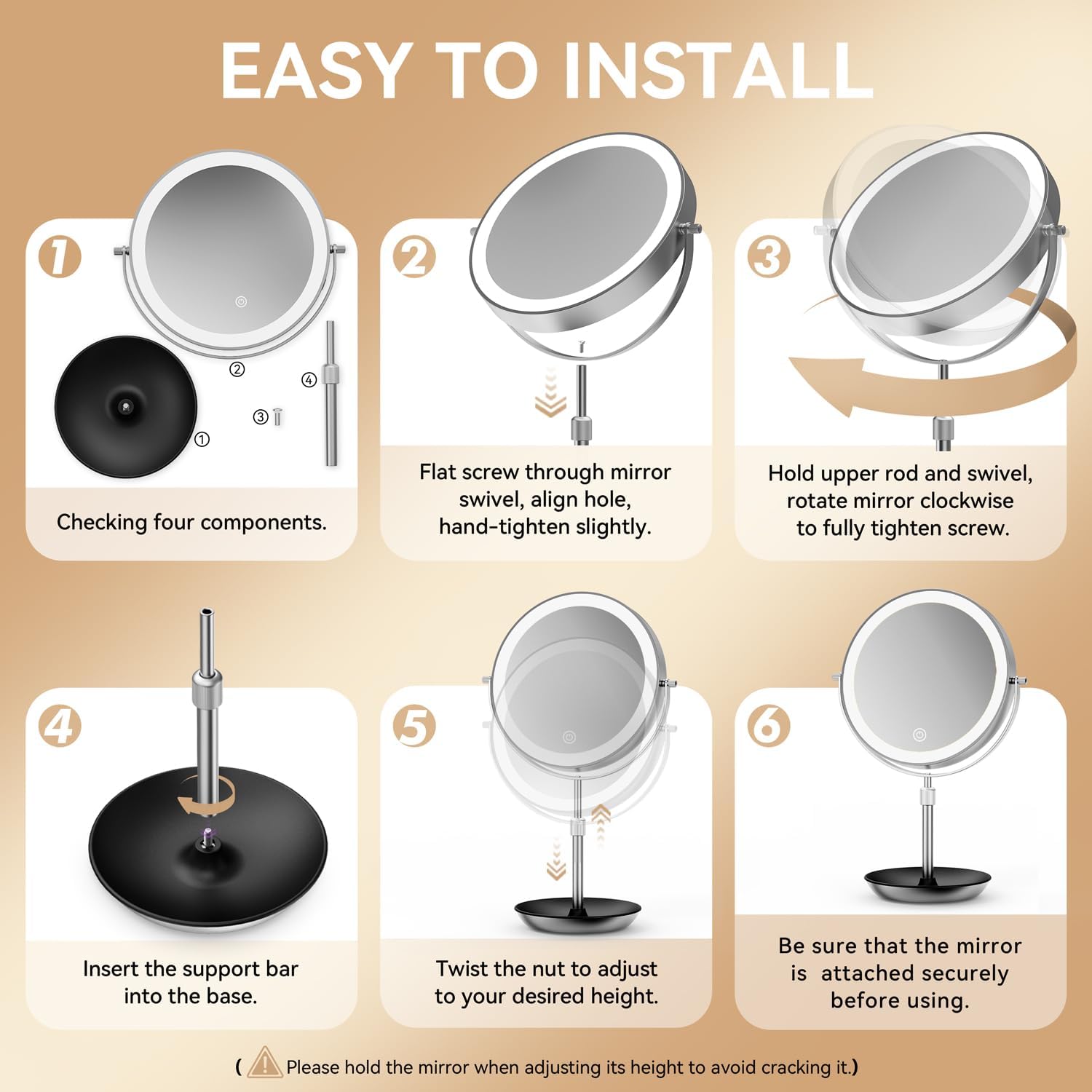Auxmir - Miroir de maquillage double face 9