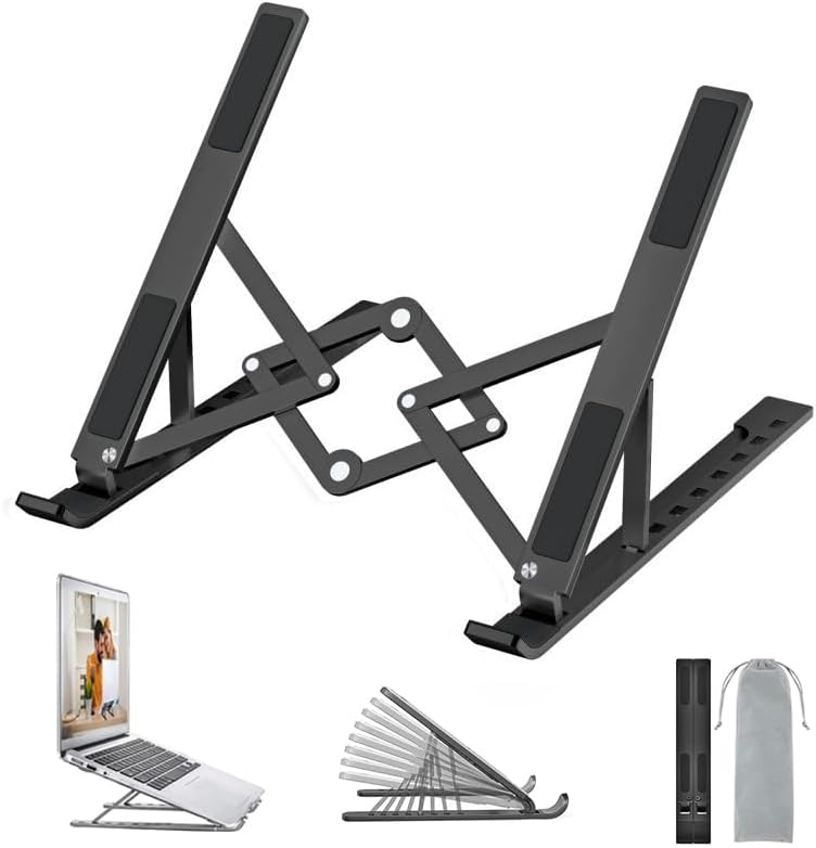 Support ordinateur portable aluminium - 10-17,3’’ - ventilé, réglable, ergonomique