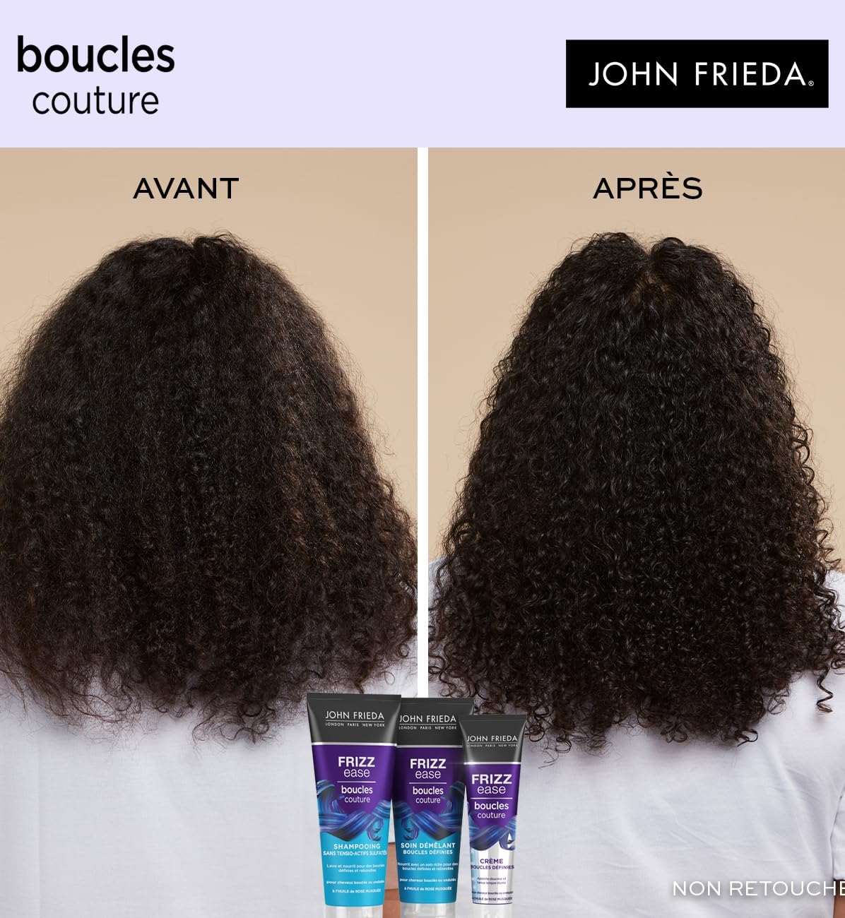 John Frieda - Frizz Ease Boucles Couture - 250ml x2 - soin démêlant anti-frisottis
