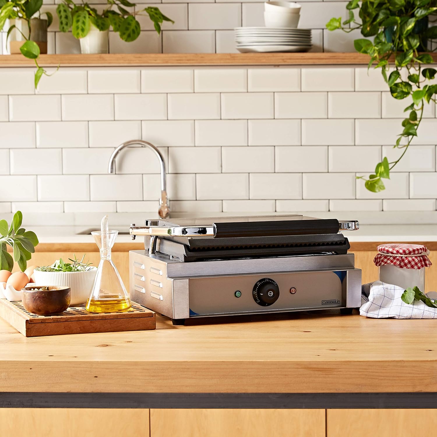 Casselin - grill panini CGPRL - plaques rainurée/lisse - compact