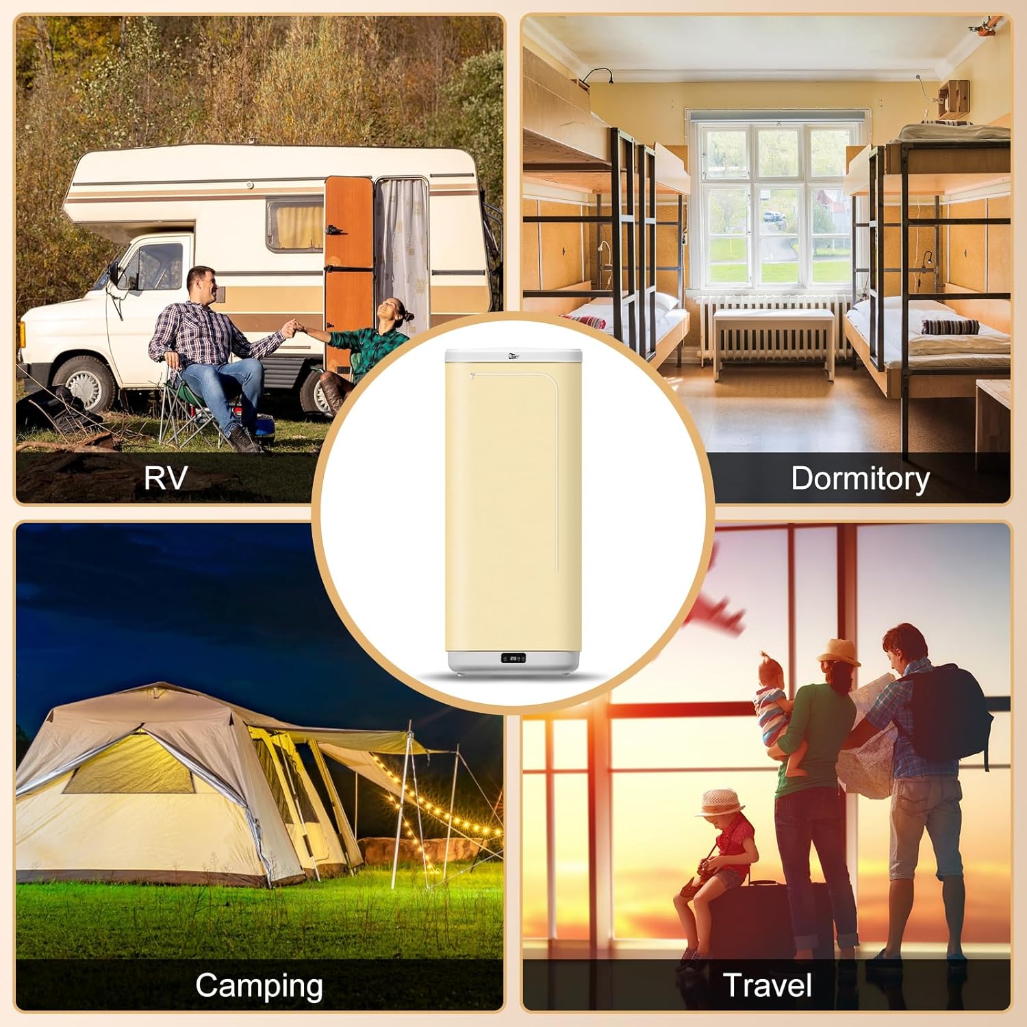 Sèche-linge électrique portable - 1000W, minuterie, télécommande, compact, idéal voyages et petits espaces