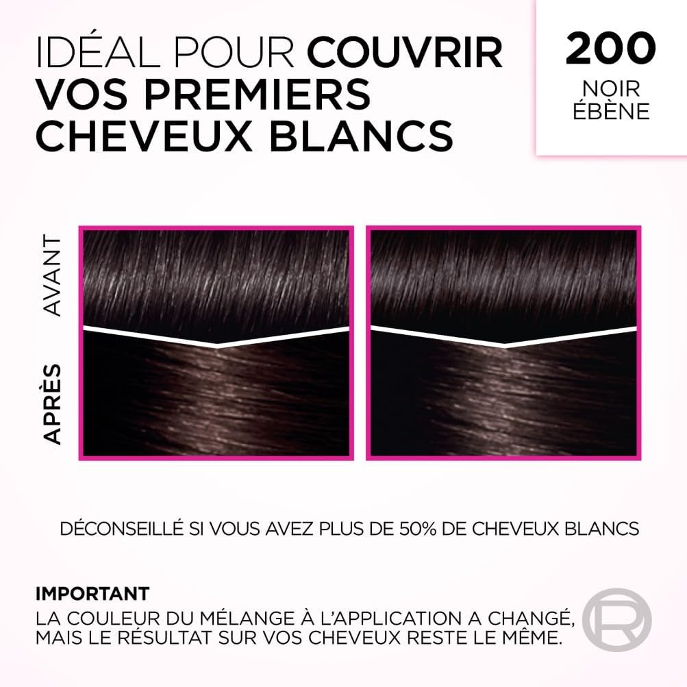 L'Oréal Paris - Casting Crème Gloss - semi-permanente, sans ammoniaque, noir ébène (200)