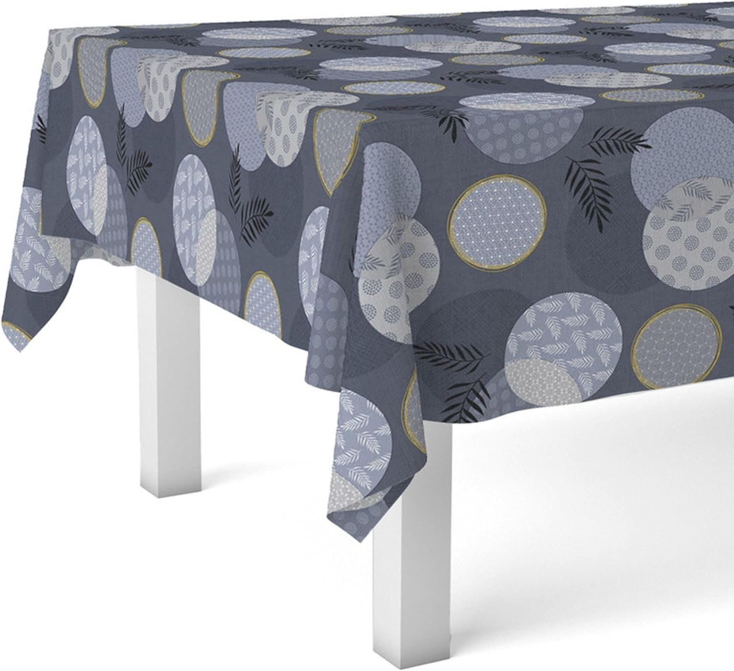 Nappe en toile cirée - rectangulaire 100x140 cm - anti-taches, imperméable, bleu