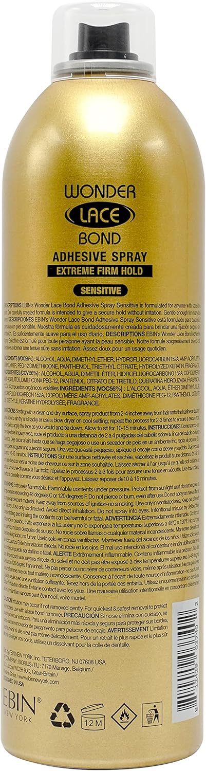 EBIN - Wonder Lace Bond Spray - 400ml - adhésif pour perruque sensible