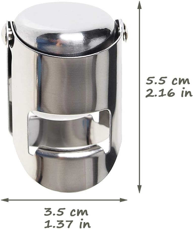 Bouchons à champagne/vin inox - lot de 3 - fermeture hermétique