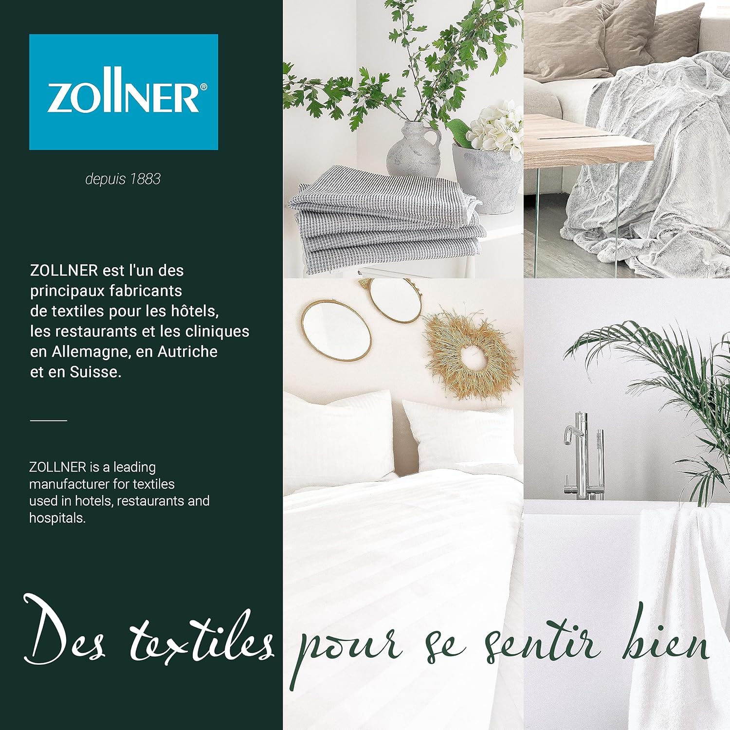 ZOLLNER - Set torchons cuisine carreaux rouges - 50x70 cm - coton