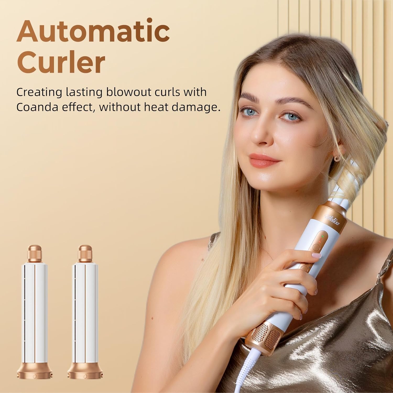 UKLISS - Sèche-cheveux 7 en 1 - 110000 tr/min, multifonction, blanc