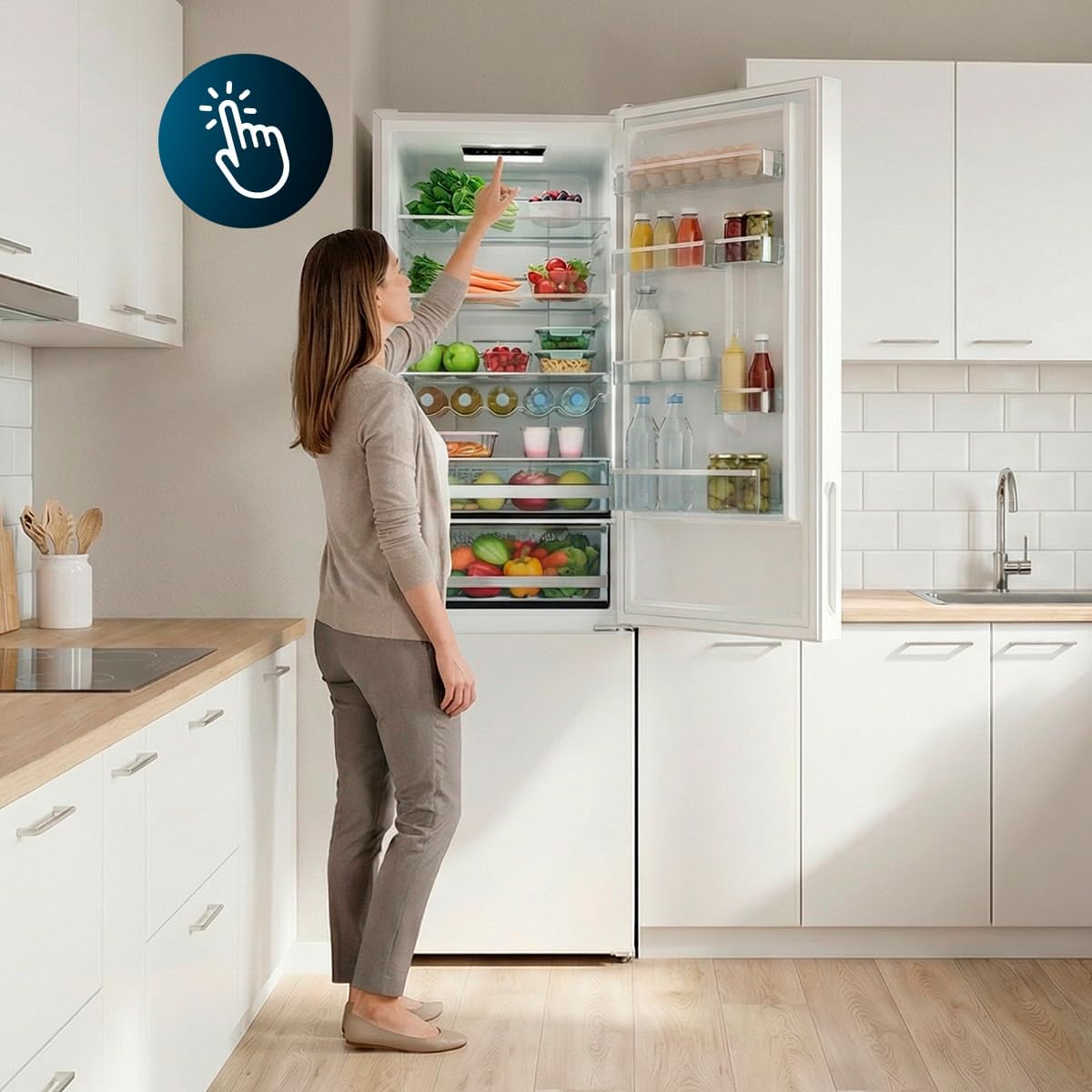 Cecotec - Bolero CoolMarket 356L, 200x59,5 cm, Multi Airflow, E, 356i Black Glass D