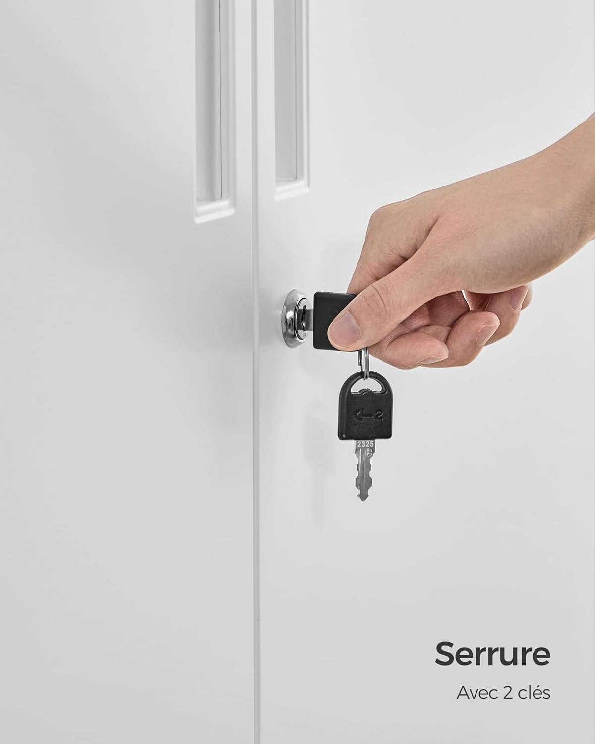 SONGMICS - meuble bureau acier, 5 niveaux, 40x80x180 cm, portes doubles, OMC015W01