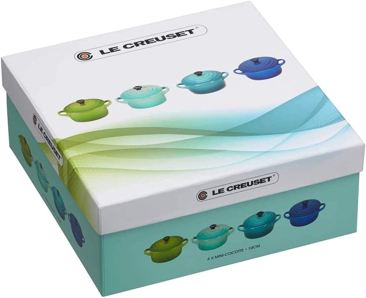 Le Creuset - Mini Cocottes Rondes Brise Marine - 10cm, 200ml - set de 4 - 79212105139100