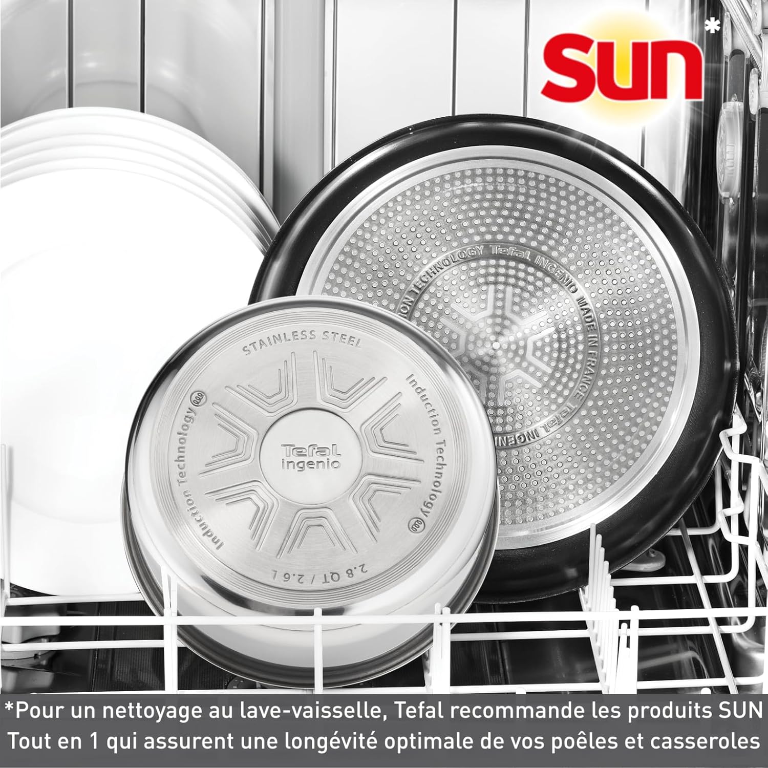 Tefal - Ingenio Natural Force sauteuse 24cm, induction, antiadhésif, empilable, lave-vaisselle, L3963502