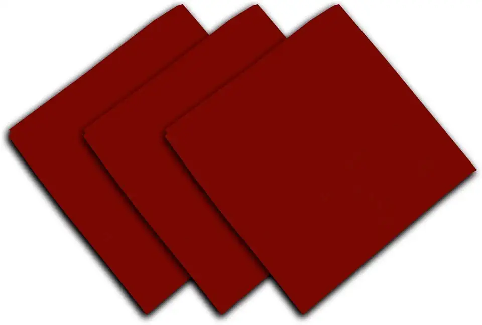 Soleil d'Ocre - lot de 3 serviettes Panama - 45x45 cm - coton rouge