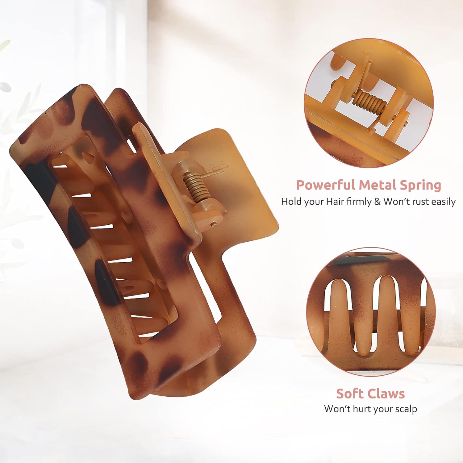 Lolalet - pince à cheveux double dents - 8cm - lot 8 couleurs, épais/fins