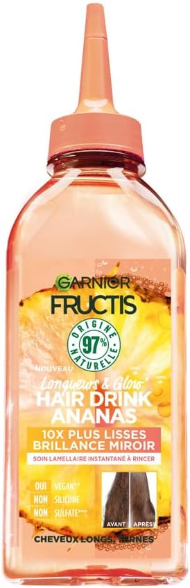 Garnier - Fructis Hair Drink - 200ml - Soin lissant vegan, 97% naturel