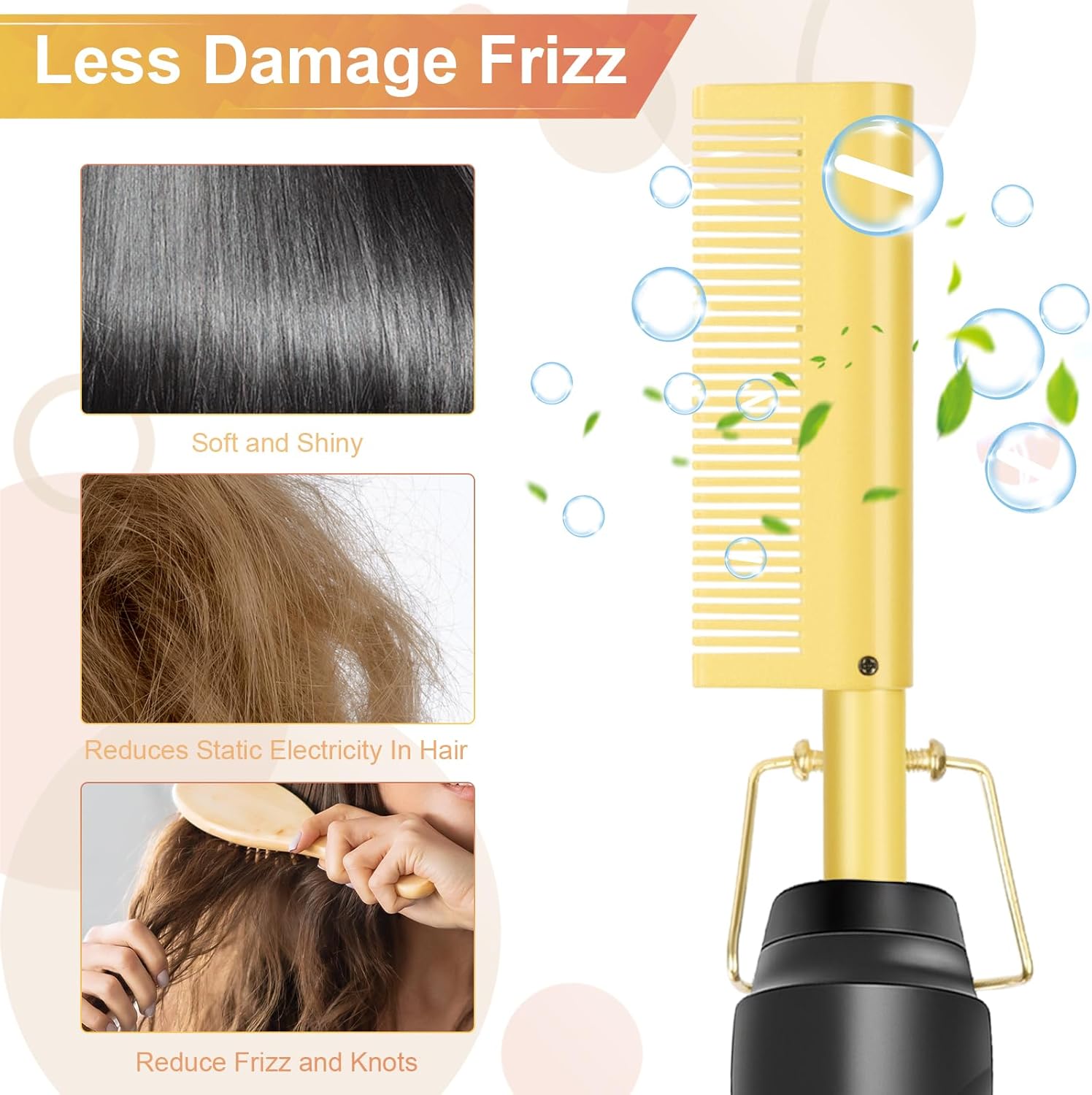 Flintronic - Peigne Chauffant 2 en 1, 180°C, céramique, barbe et perruque