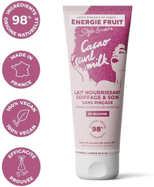 ENERGIE FRUIT - lait coiffant cacao, vegan - 200ml - cheveux frisés