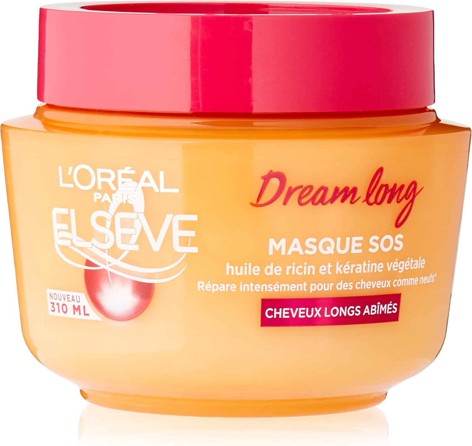 L'Oréal Paris - Elseve Dream Long - 310ml - Huile de ricin, kératine végétale, masque réparateur