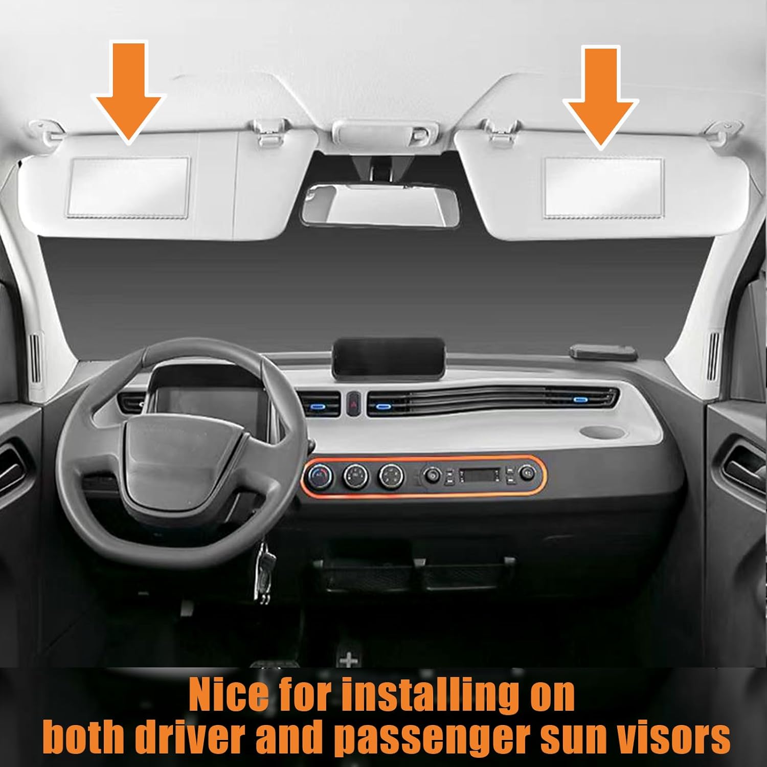 Miroir cosmétique universel - pare-soleil auto, portable, intérieur - compact, facile à installer