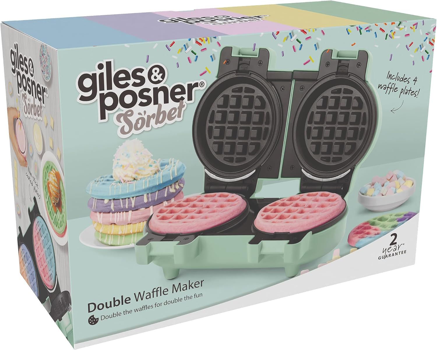 Giles & Posner - Gaufrier Double Mini - 11,5 cm - plaques amovibles, compact, 1100 W