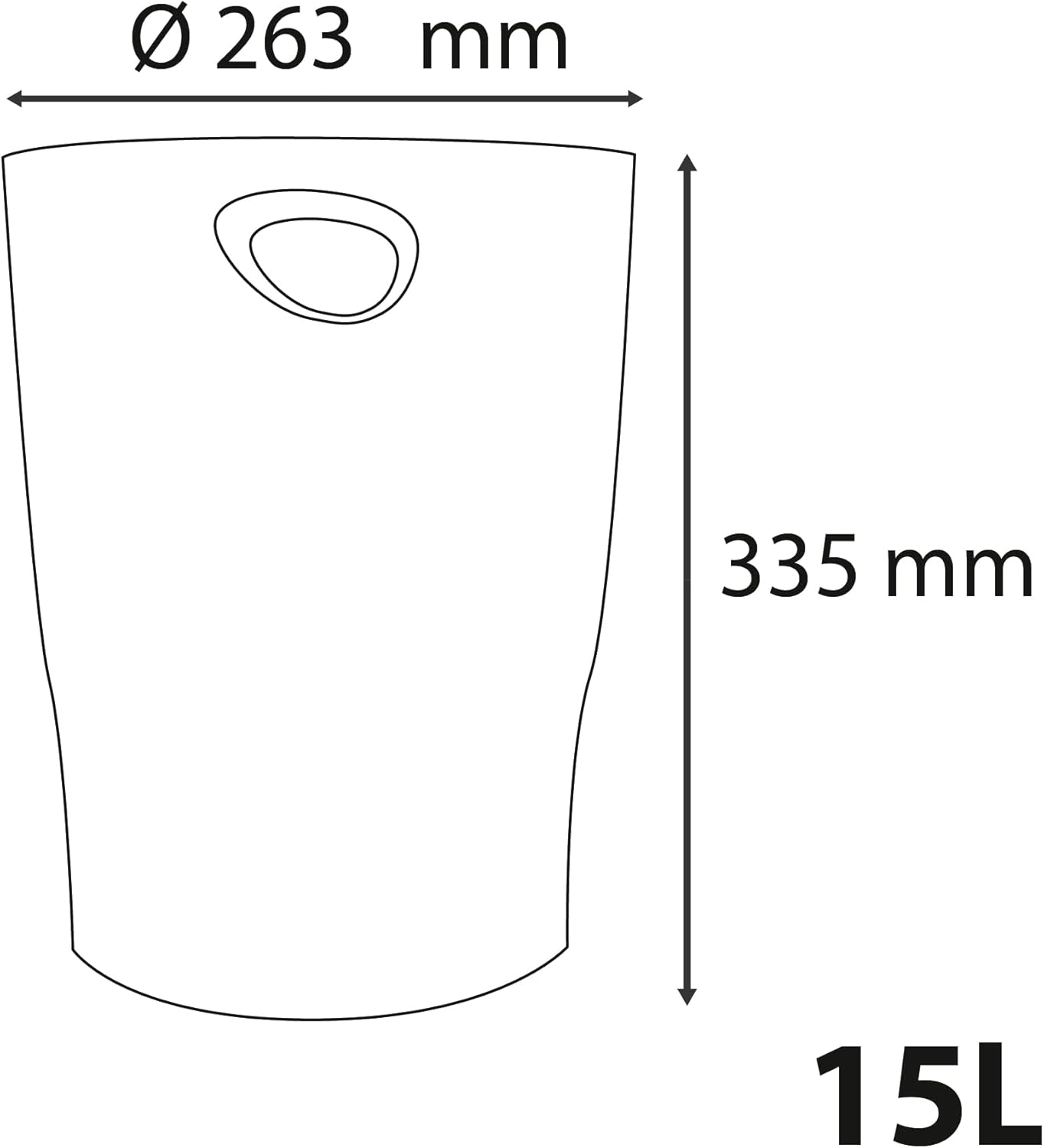 Exacompta - corbeilles à papier ECOBIN - 15L - gris opaque, poignée - 45306D