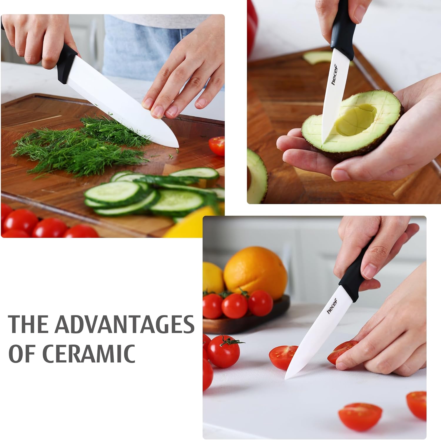 hecef - Couteaux céramique série 3 pcs - 6