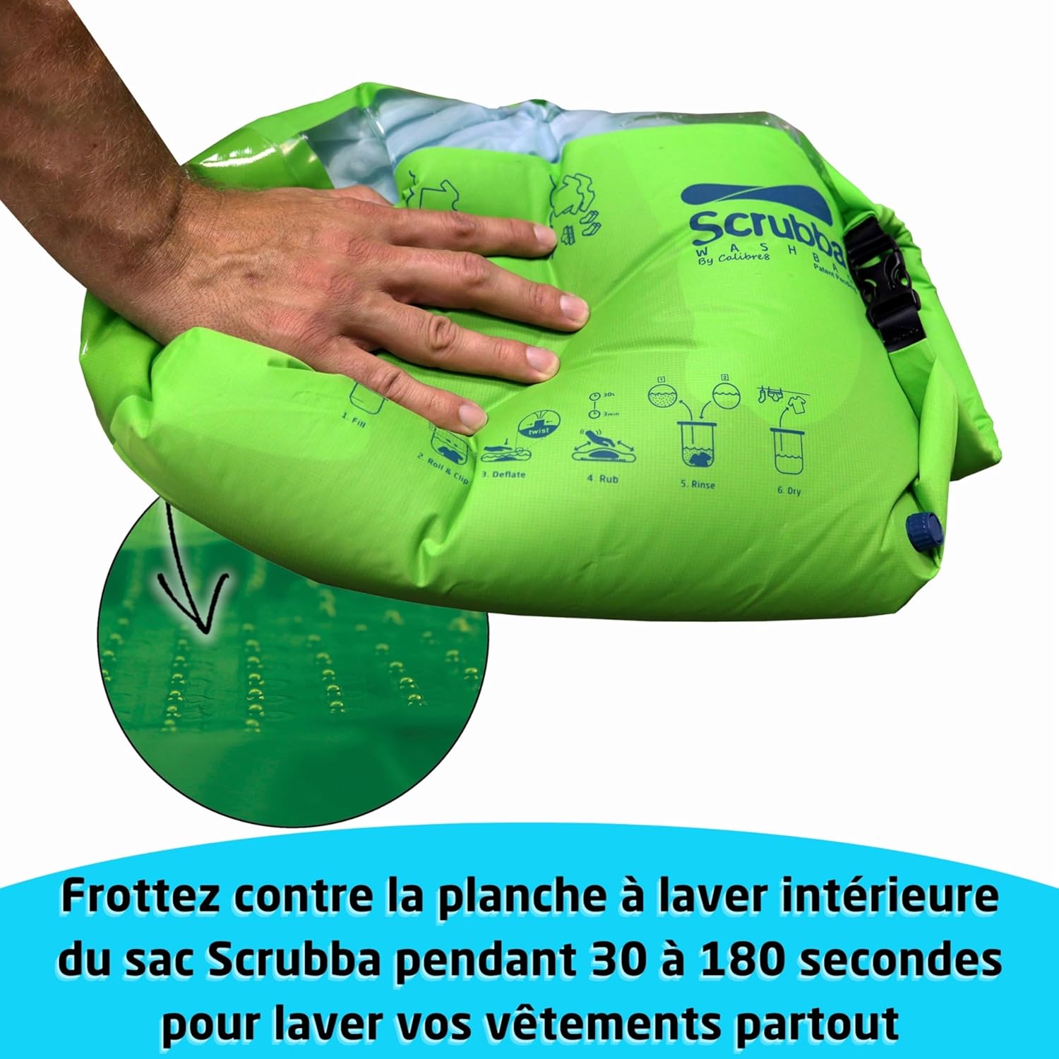 Scrubba - Sac Lave-Linge Portatif 2.0 - étanche, essorage compact, voyage