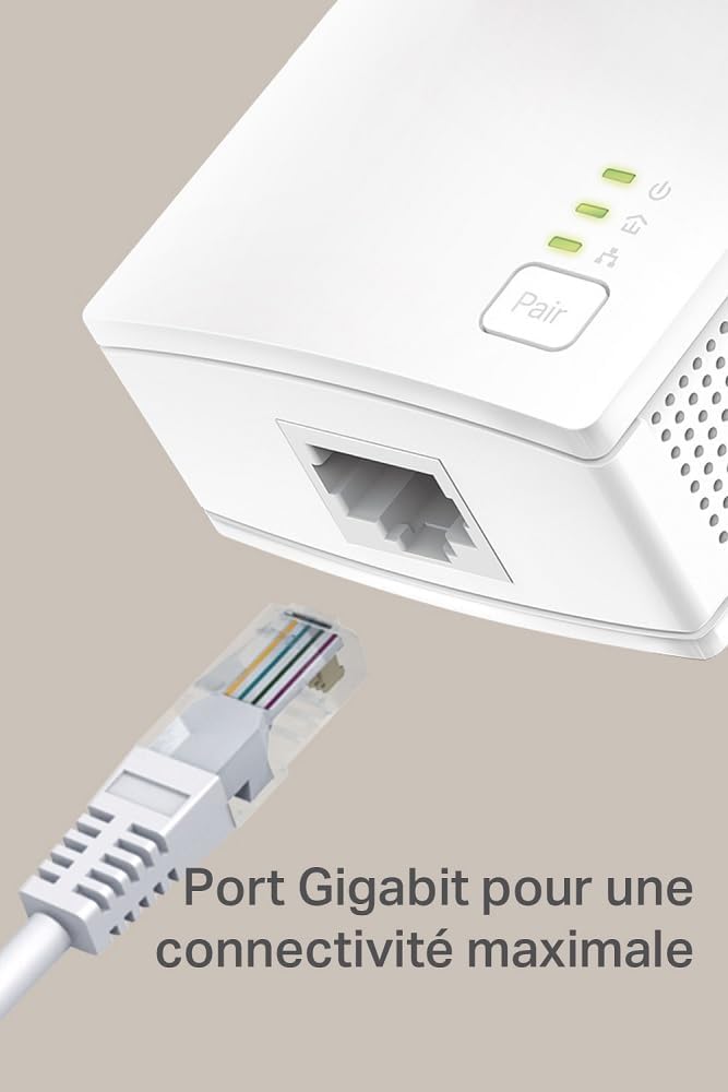 TP-Link - CPL série 1000 Mbps - 1 port Gigabit, prise intégrée - TL-PA717 KIT