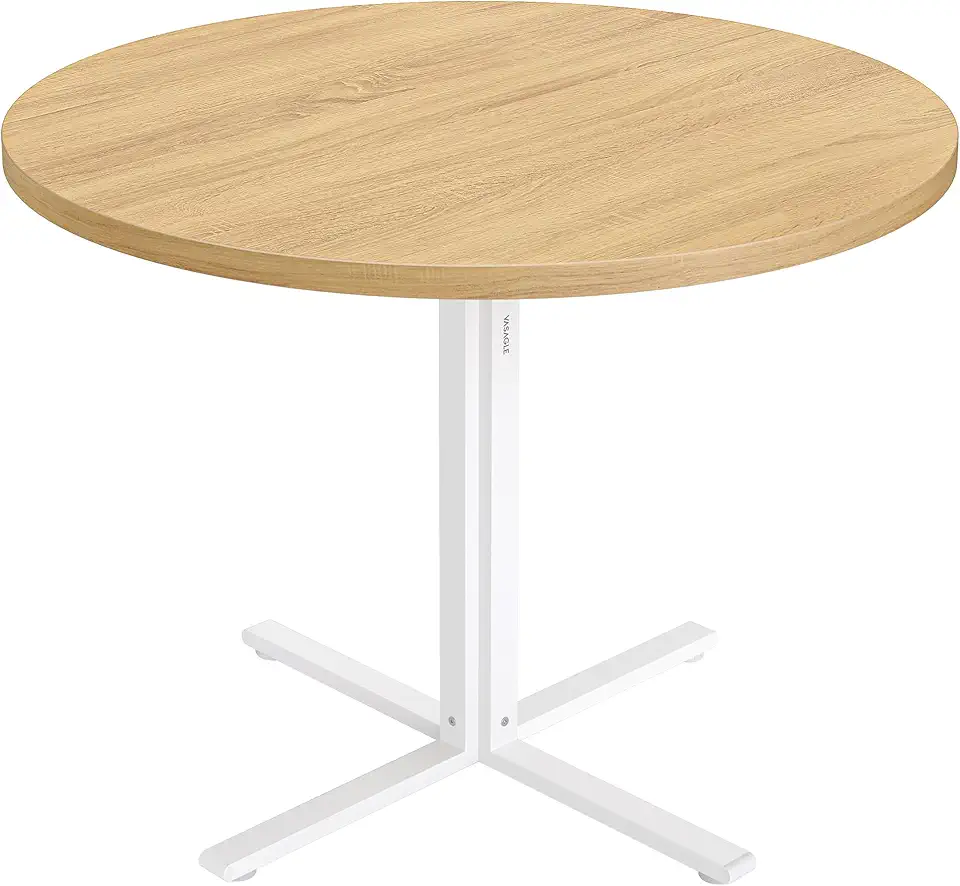 VASAGLE - Table ronde campagnarde - 80x74,8cm - résiste à l'eau, 4 personnes, Doré Chêne - KDT082Y02