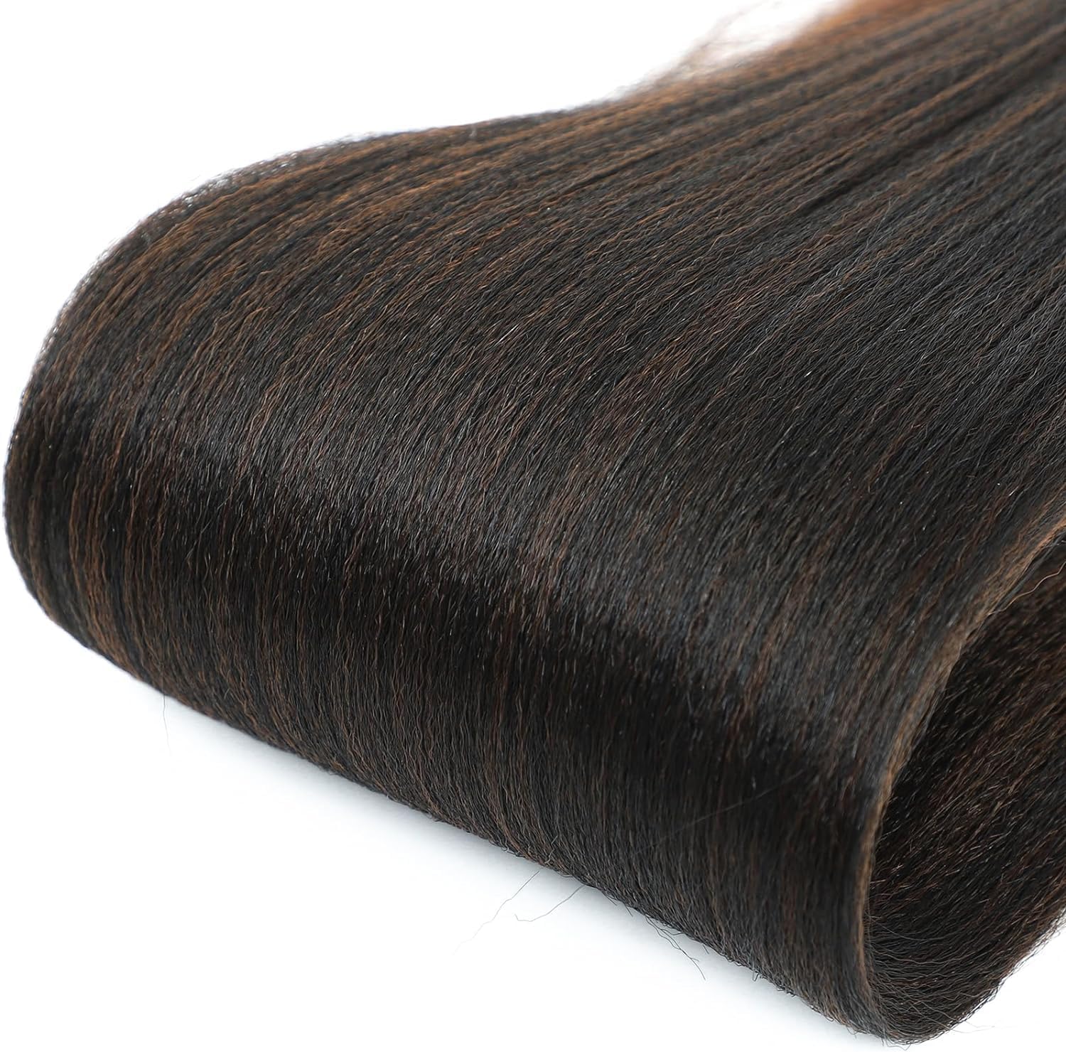 Extensions de cheveux tressés courtes 20” brunes ombrées lisses 6 paquets T1B/30#