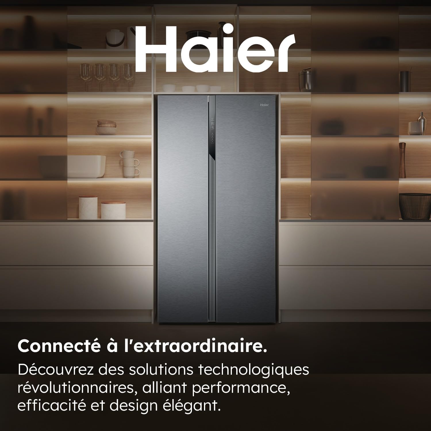 Haier - réfrigérateur américain série HSR - 337+191L inox, Total No Frost, 177,5x90,8x64,7cm - HSR3918ENPG
