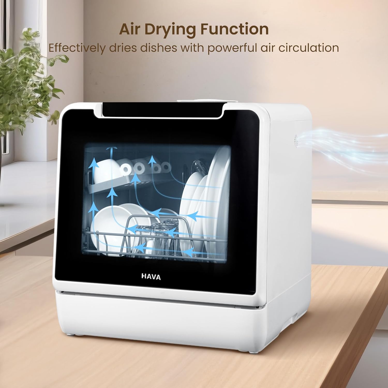 HAVA - mini lave-vaisselle 2024 - compact - 8 programmes, réservoir 5L, sécurité enfant