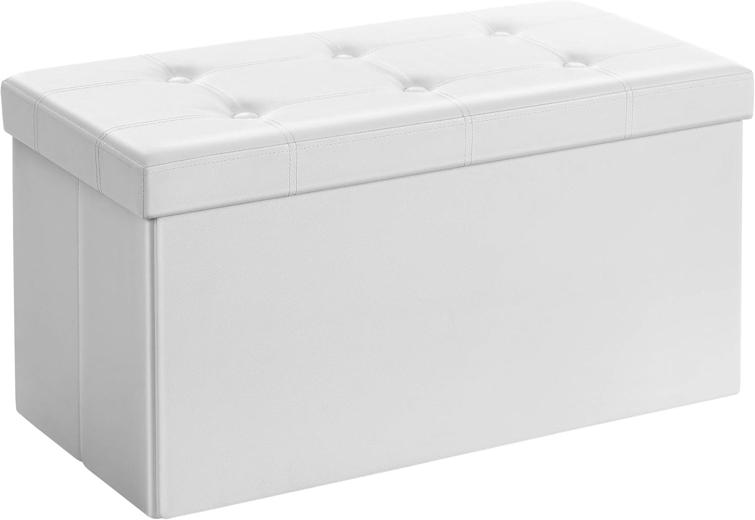 SONGMICS - banc pliable blanc - 76x38x38cm, PVC, 80L, 300kg - LSF106