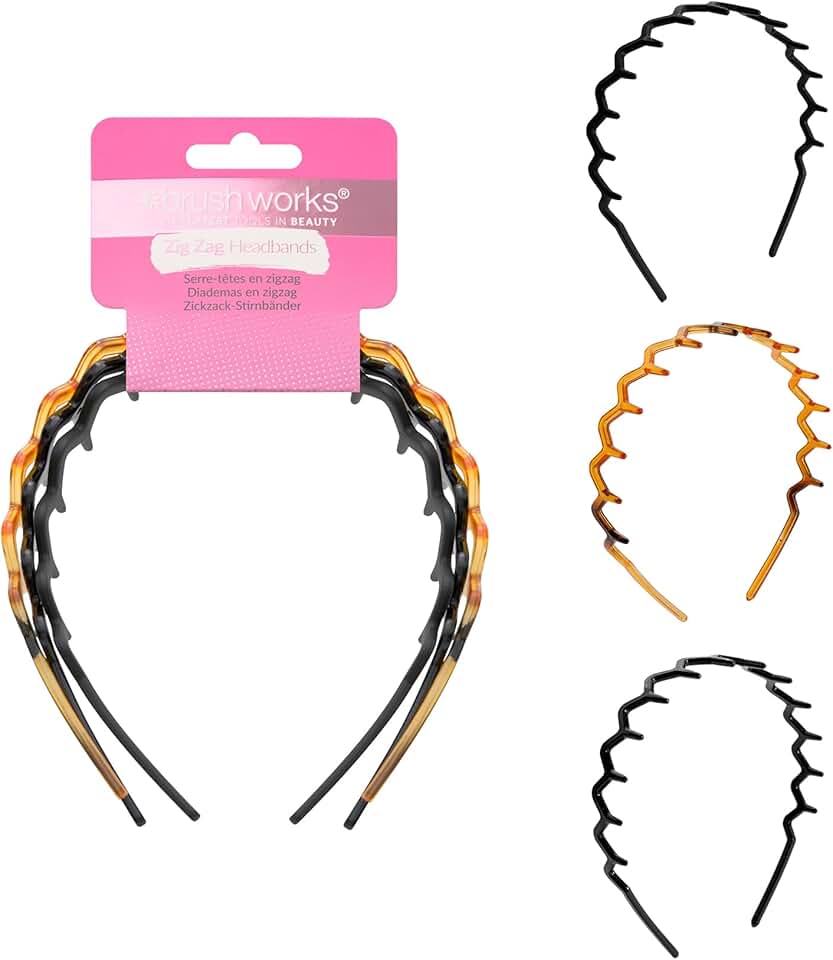 Brushworks - Zig Zag Headband 3 Pack - lot de 3 bandeaux stylés