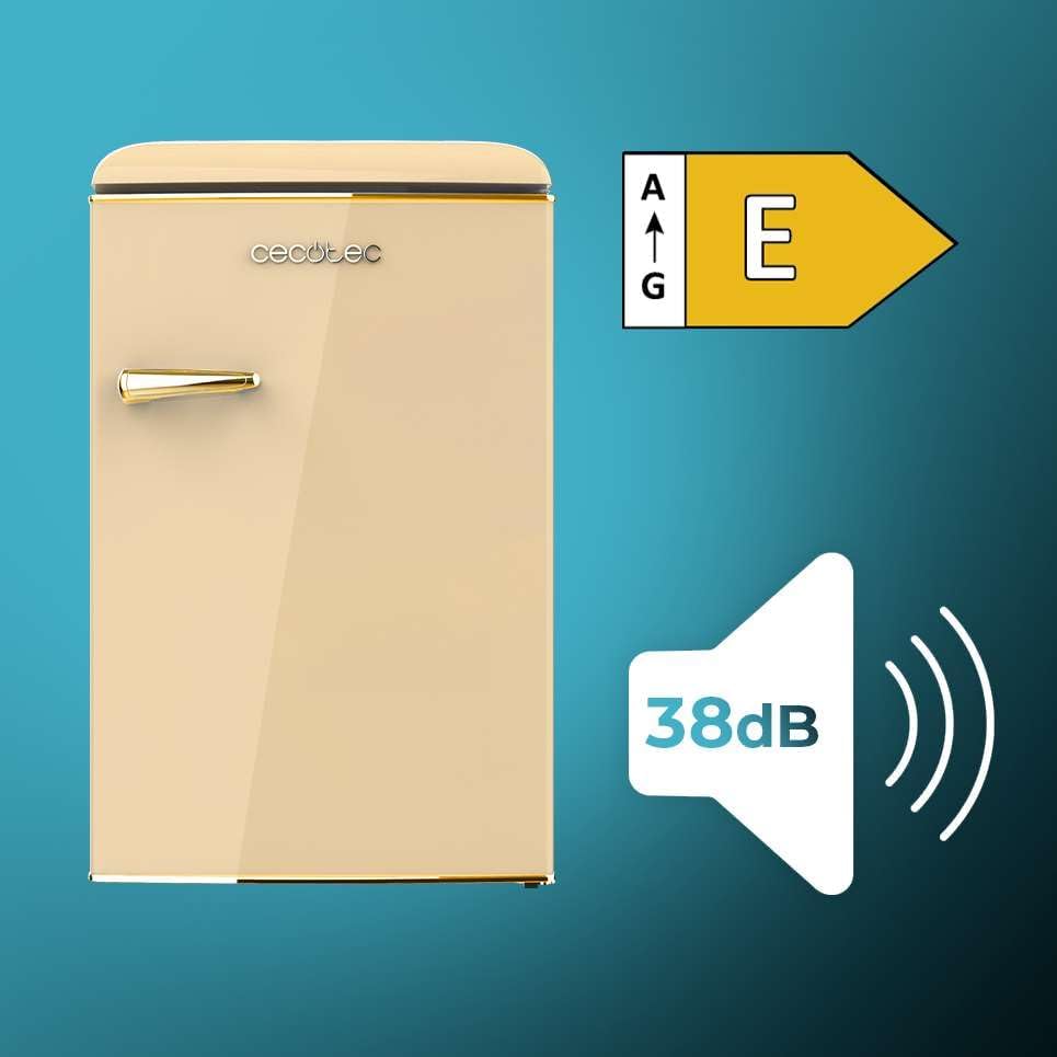 Cecotec - Bolero CoolMarket TT Origin 110 - 110L, Classe E, Icebox, LED, poignée chromée