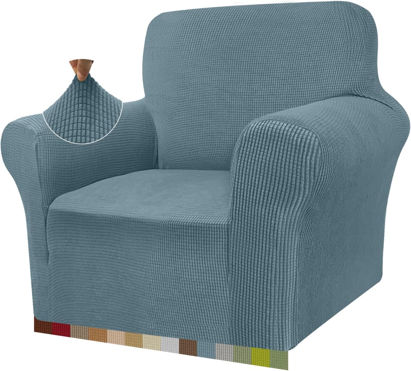 Granbest - housse de canapé moderne 1 place - bleu clair, extensible, protection animaux