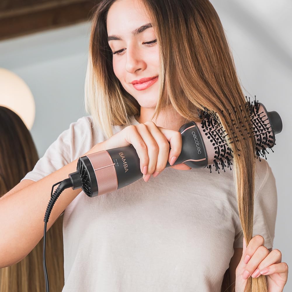 Cecotec - Bamba CeramicCare Single - 1200W - Brosse 2en1, 3 températures, air froid