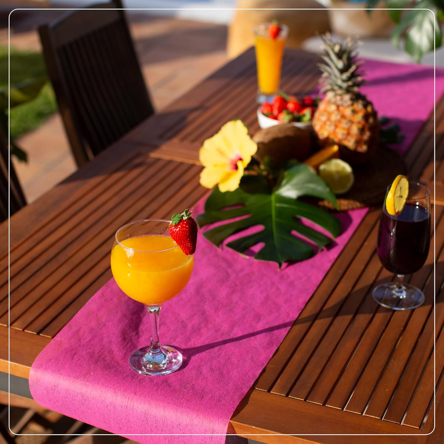 100%Mosel - Chemin de table non-tissé - 30x2500 cm - rose fuchsia, pour occasions spéciales