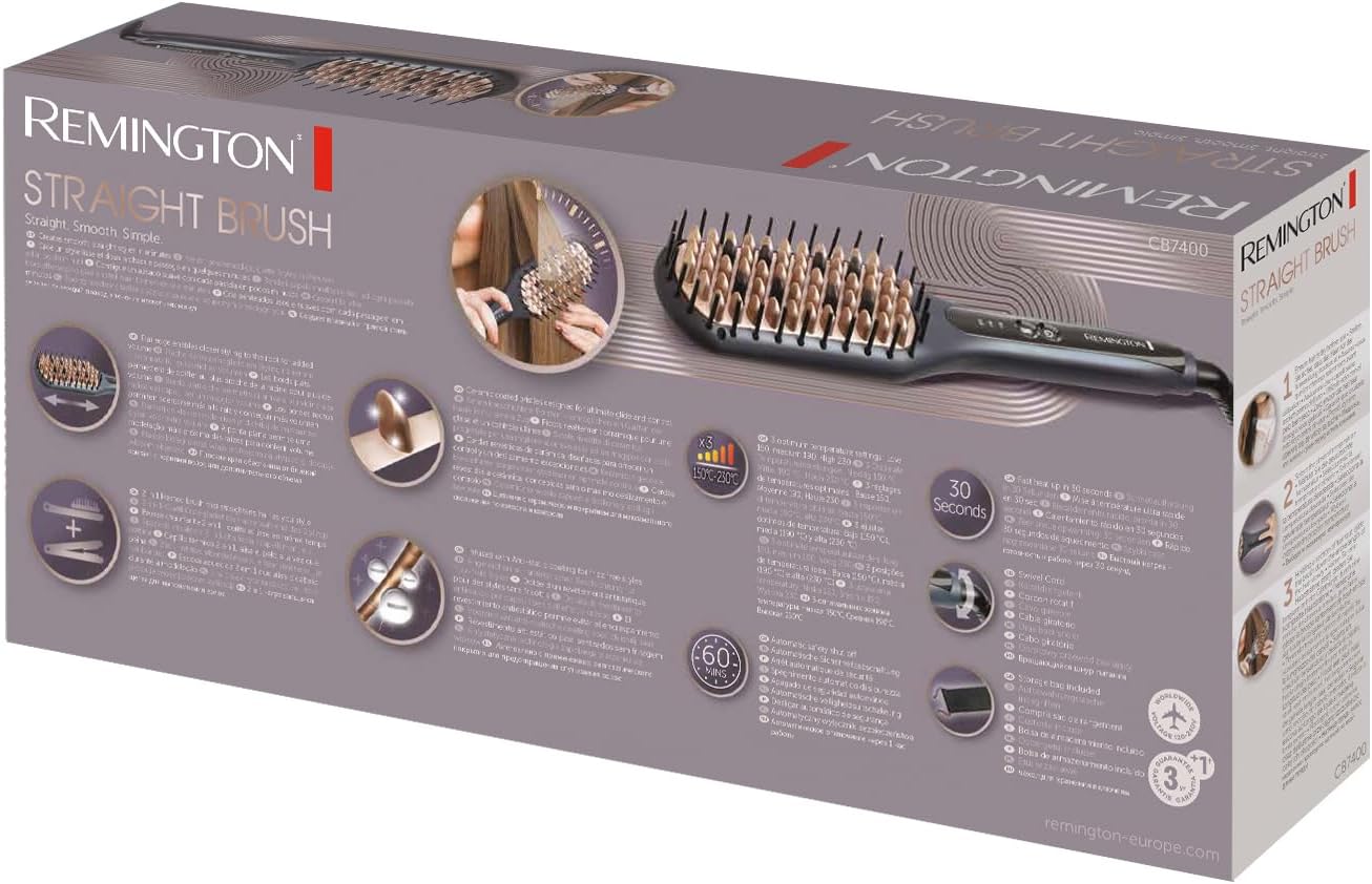 Remington - Brosse lissante ionique 2en1, céramique, 150-230°, CB7400