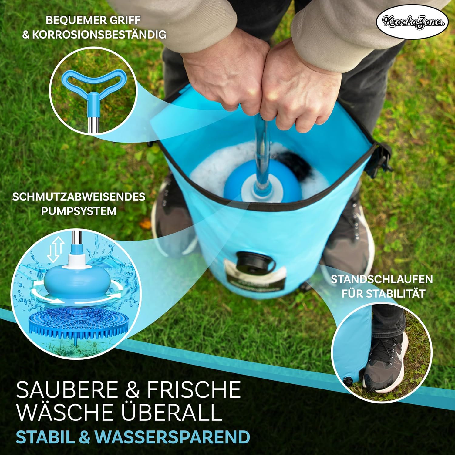 Machine à laver portable - trousse pliable, légère, sans électricité