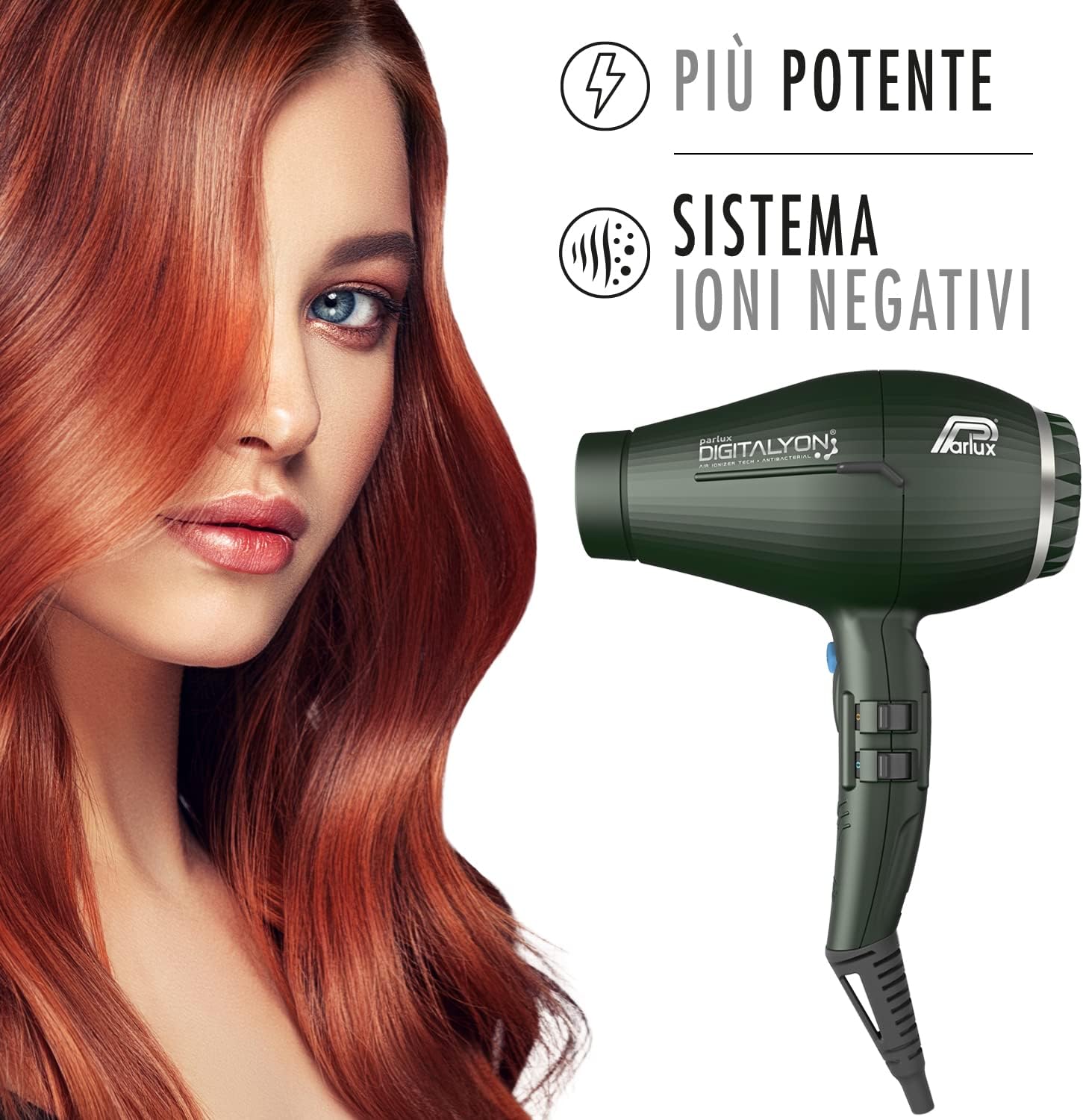 Parlux - Digitalyon série - léger, puissant, anthracite, ionique