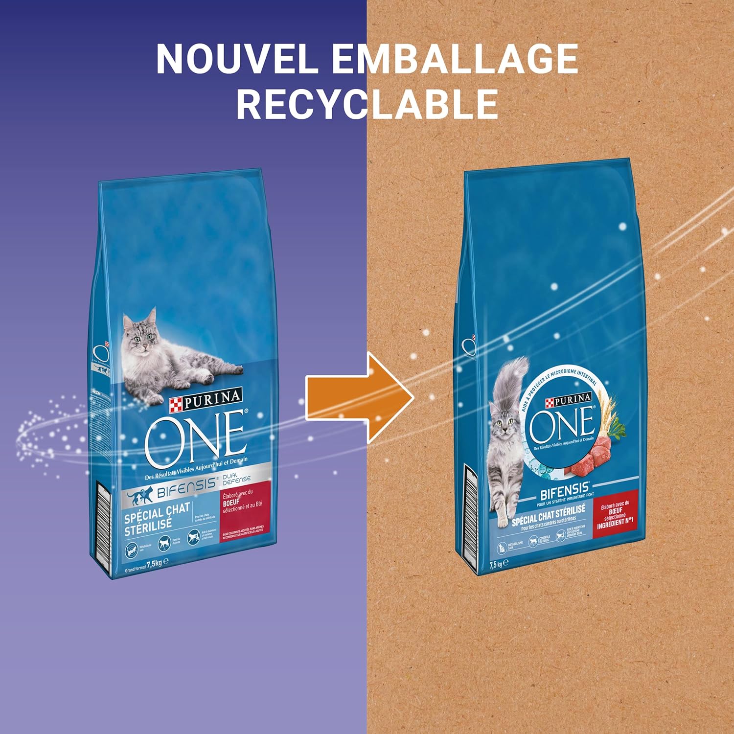 Purina One - Bifensis - 7,5 kg - Renforce immunité, équilibre microbiome, système urinaire sain