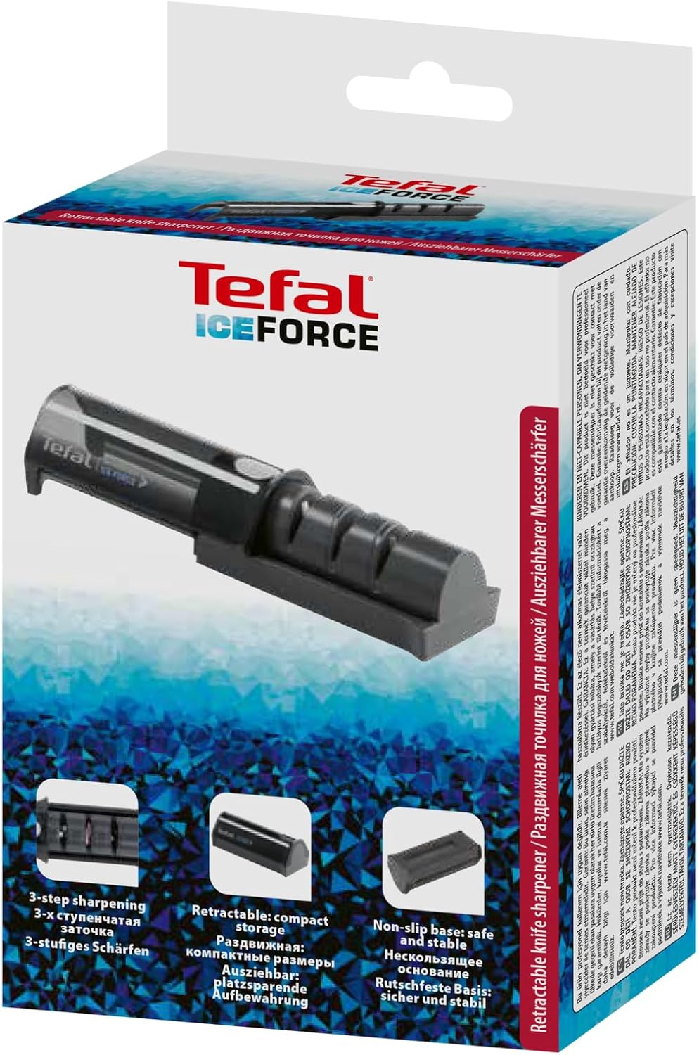 Tefal - Aiguiseur Ice Force - affûtage 3 étapes, rétractable, compact, K2650534