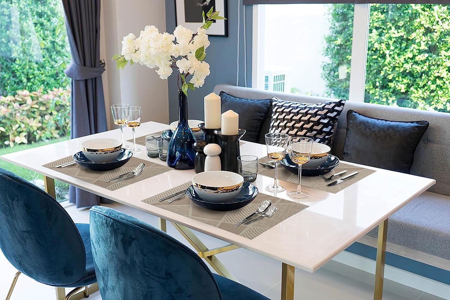 IPEA - sets de table élégants - 45x30cm - lavables, antidérapants, résistants chaleur