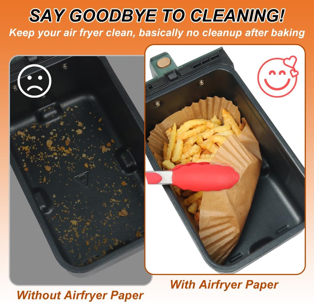 BYKITCHEN - Papier cuisson airfryer, 5,2/3,1L, lot 100pcs, EZ9018