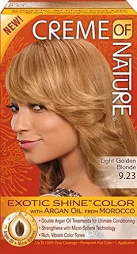 Creme of Nature - Argan Oil coloration longue tenue, couvre 100% cheveux blancs, blond clair doré