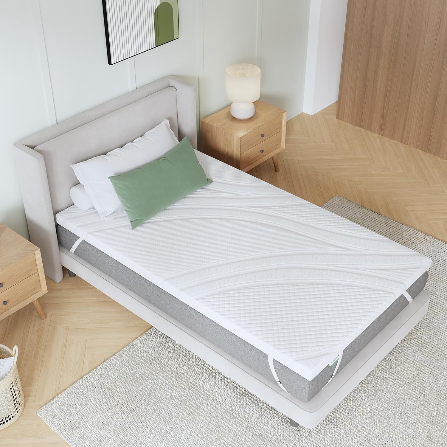 Novilla - Surmatelas Gel Mémoire 90x200, 5cm, doux, lavable