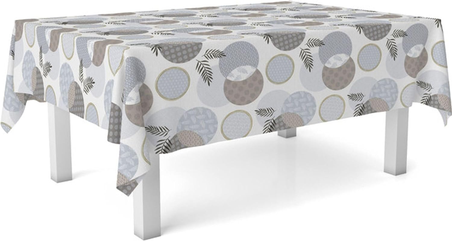 Nappe en toile cirée - rectangulaire 180x140 cm - blanche, anti-taches, imperméable