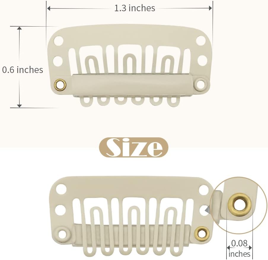 Dreamlover - pinces à perruque métal, blanc cassé, lot de 30, fixation sécurisée