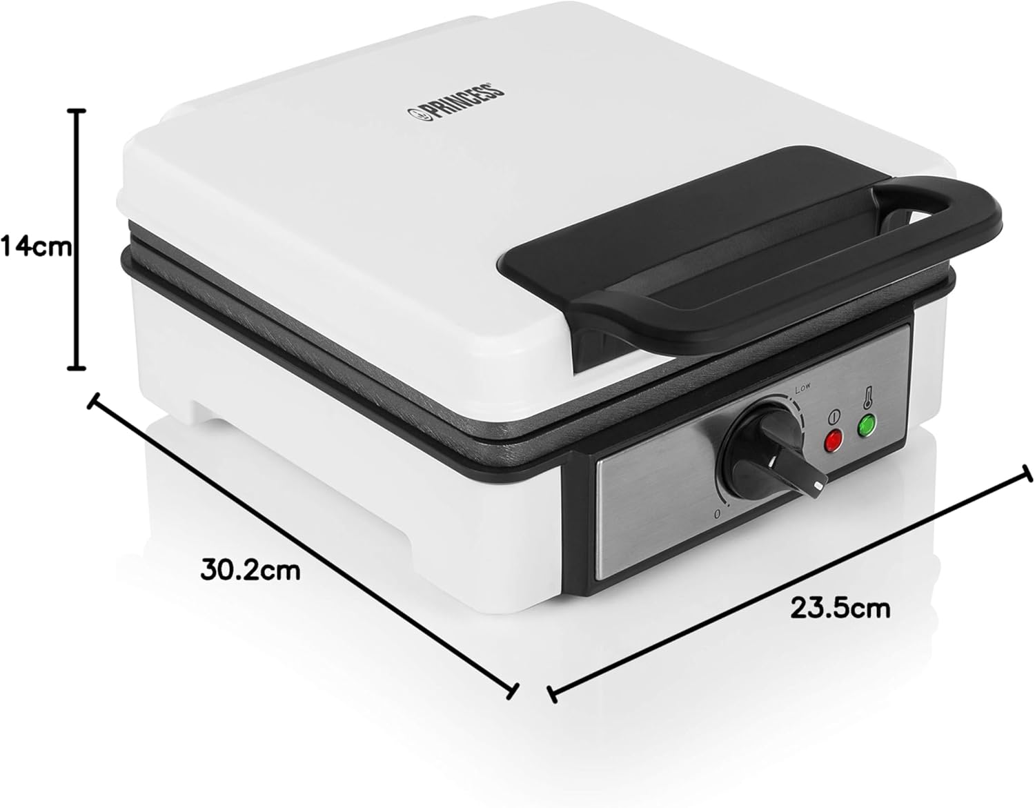 Princess - gaufrier série 132397 - 19,8x19,5cm - 1200W, réglable, antiadhésif 132397