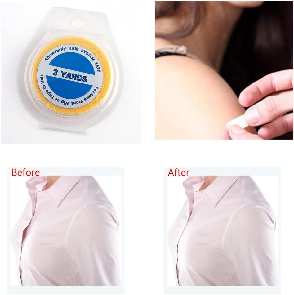 ShowJarlly - rouleau adhésif double face - 0.8cm x 3 yards - fixation perruque avant jaune
